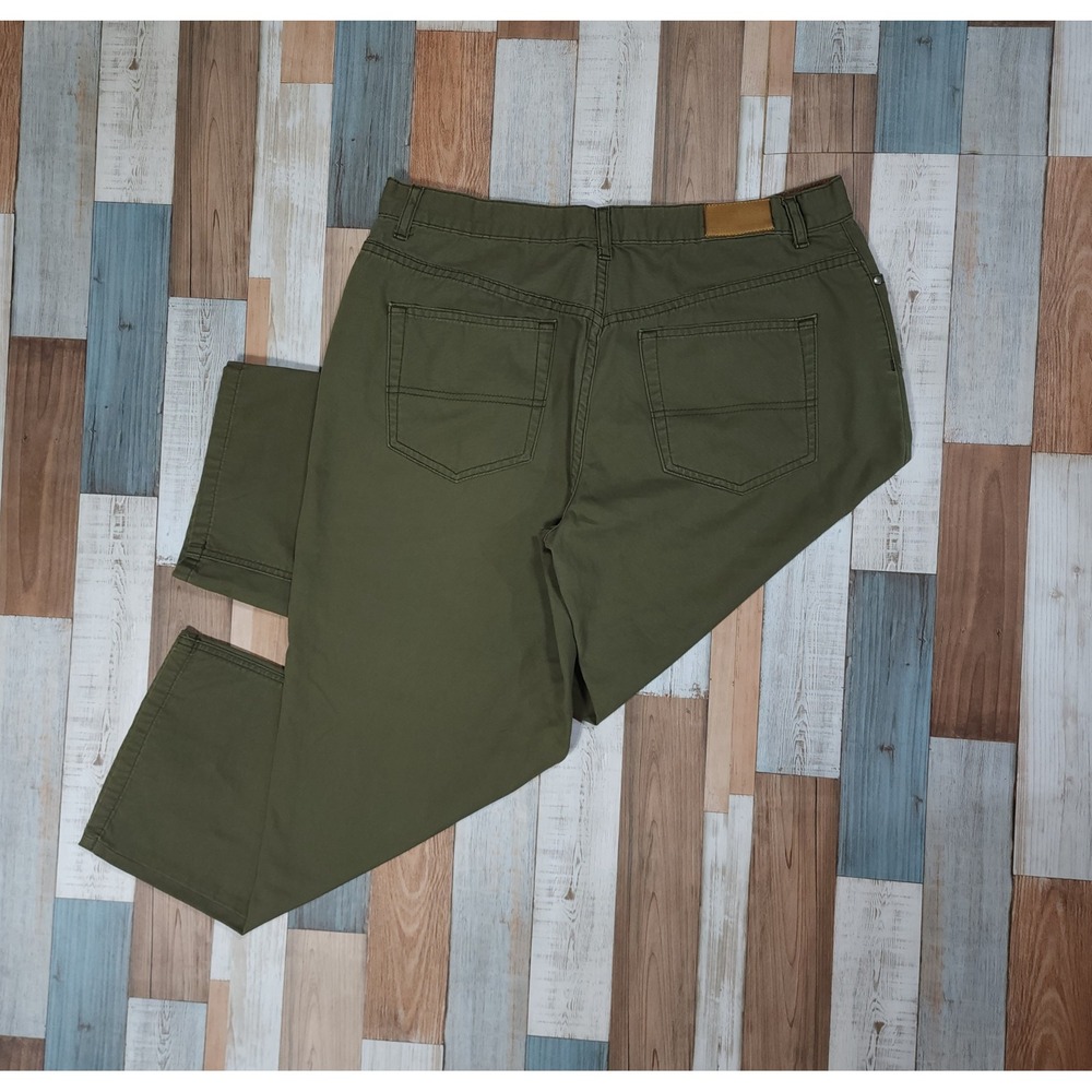 Tommy Hilfiger‎ Womens Olive Green Chino Pants Straight Leg Size 12 Cotton Twill